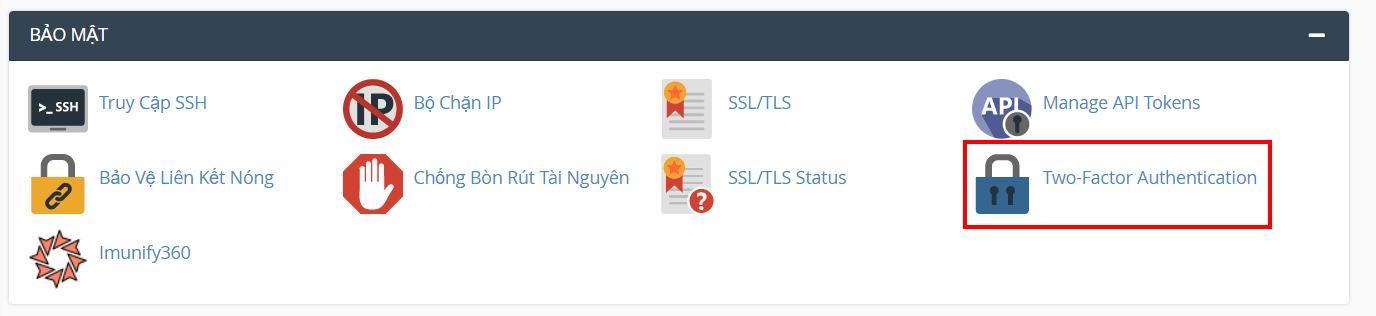 Xác thực 2 yếu tố cho Cpanel